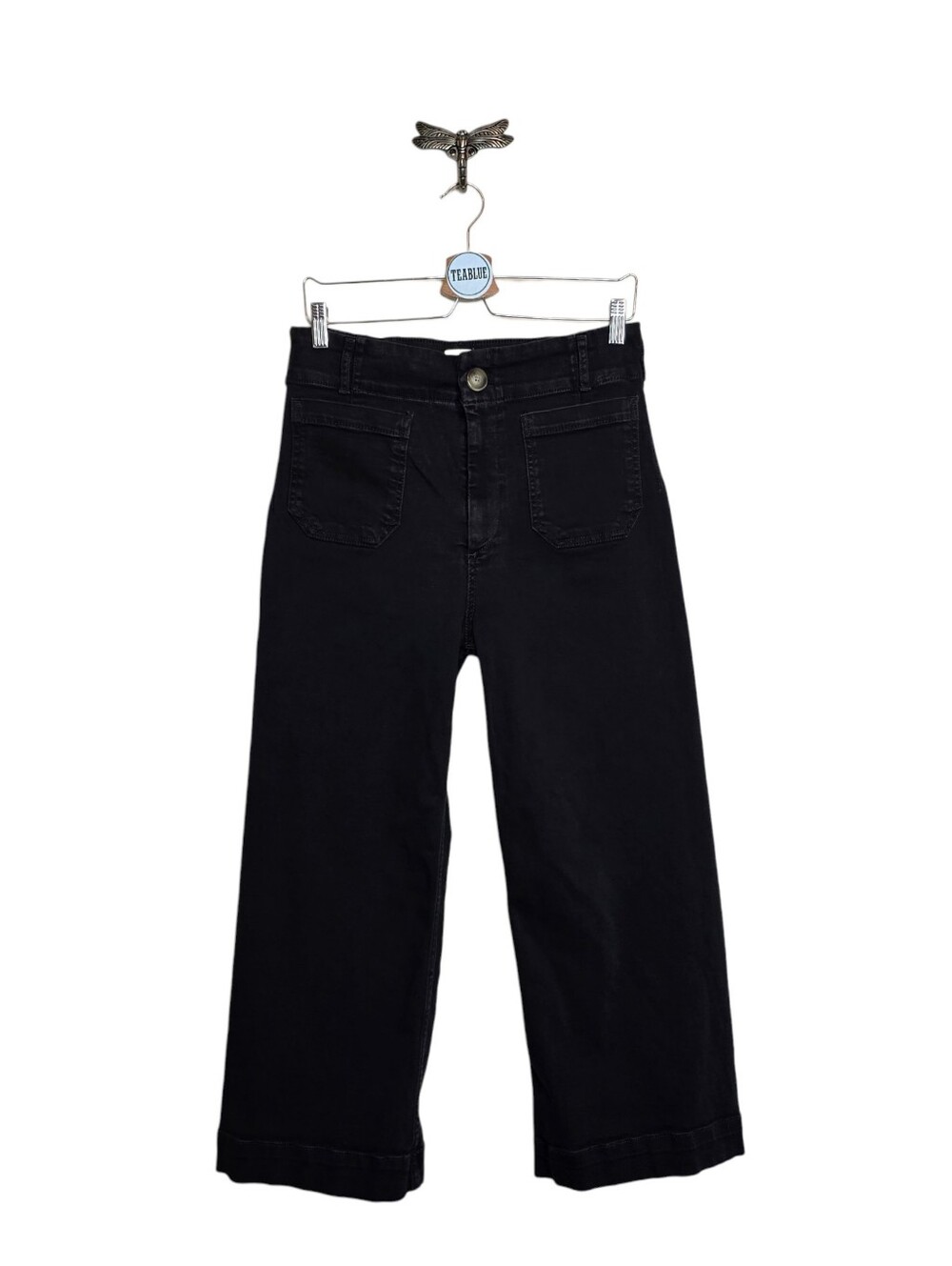Maeve Colette High-Rise Wide-Leg Denim Cropped Jeans 29 - Picture 2 of 12